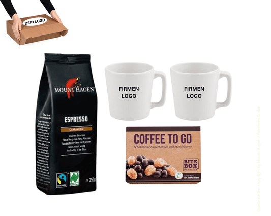 ECO ESPRESSO x GENUSS - Espresso Tassen Set, Bohnen und Snack | Layana Life – nachhaltige Firmengeschenke
