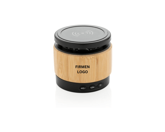 ECO SOUND x BAMBUS - Wireless Lautsprecher und induktive Ladestation | Layana Life – nachhaltige Firmengeschenke