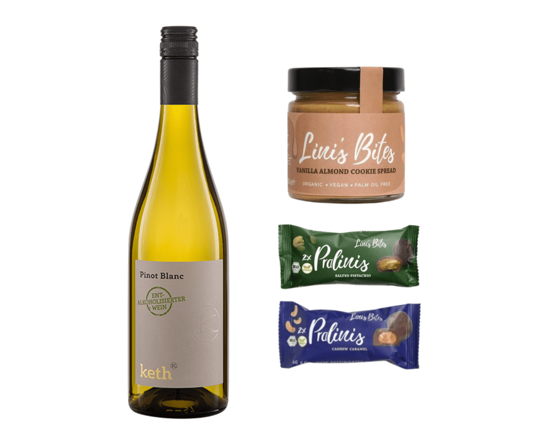 PRÄSENTKORB DIY x WEIN - Wein, Nusscreme und Pralinen | Layana Life – nachhaltige Firmengeschenke