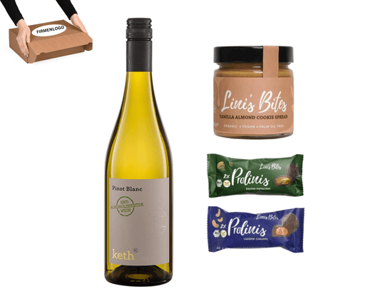 PRÄSENTKORB x WEIN - Wein, Nusscreme und Pralinen | Layana Life – nachhaltige Firmengeschenke