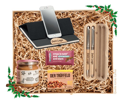 SCHREIBZAUBER ZU WEIHNACHTEN ECO - Schreibset Holz und Notizblock Bambus  | Layana Life – nachhaltige Firmengeschenke