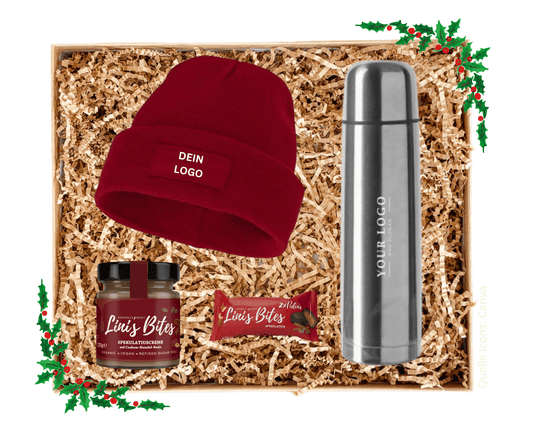 WINTER ESSENTIALS - Beanie Mütze und Thermosflasche (inkl. Versand) | Layana Life – nachhaltige Firmengeschenke