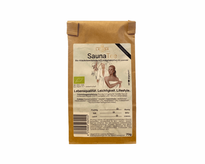 Layana Life Sauna Tee Bio vegan ausgewogen Snacks Startup Snackbox Geschenkbox Kräutertee