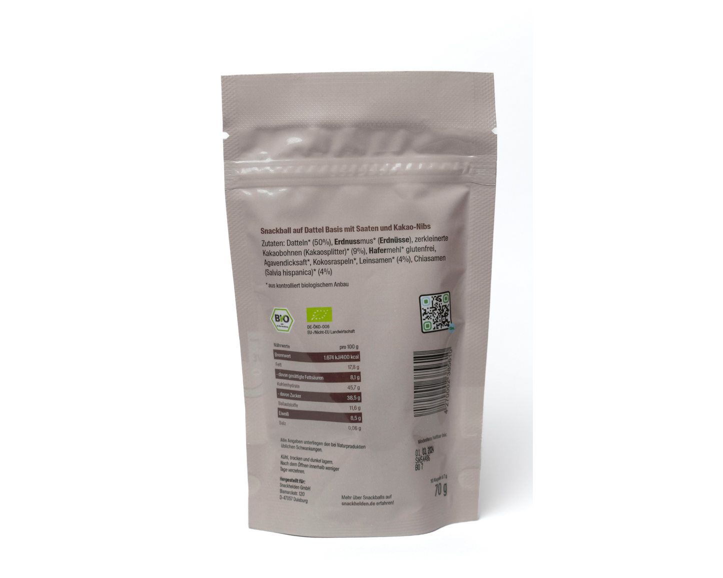 Snackhelden Snack mit Schokolade und Samen gesund ausgewogen Layana Life Snackbox