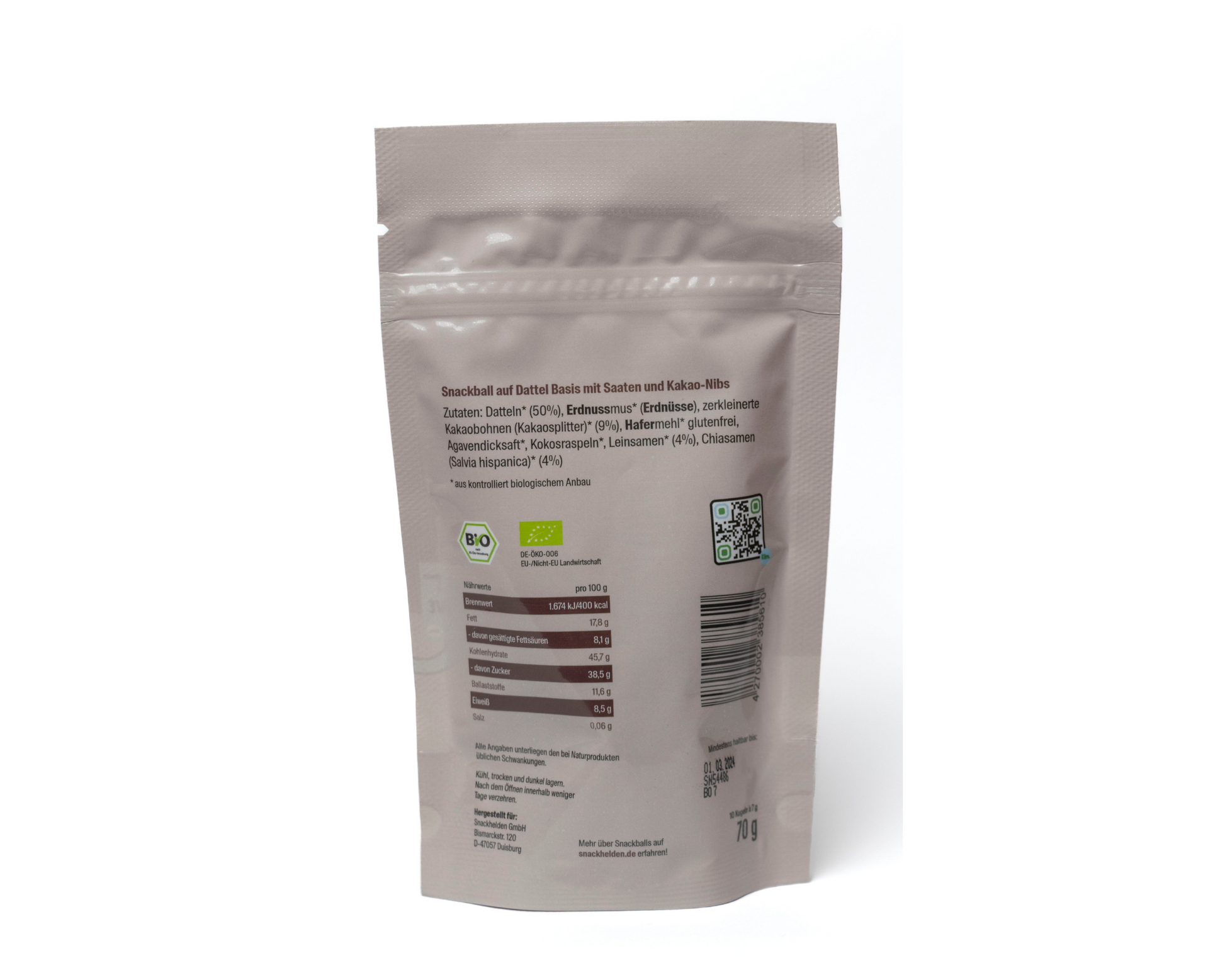 Snackhelden Snack mit Schokolade und Samen gesund ausgewogen Layana Life Snackbox