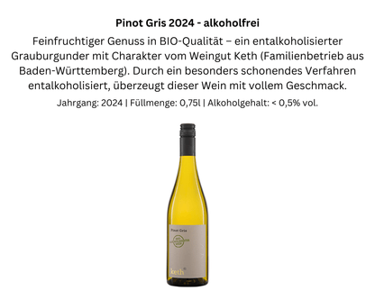 BIO X WEIN - Pinot Blanc oder Gris vom Weingut Keth (alkoholfrei) | Layana Life – nachhaltige Firmengeschenke