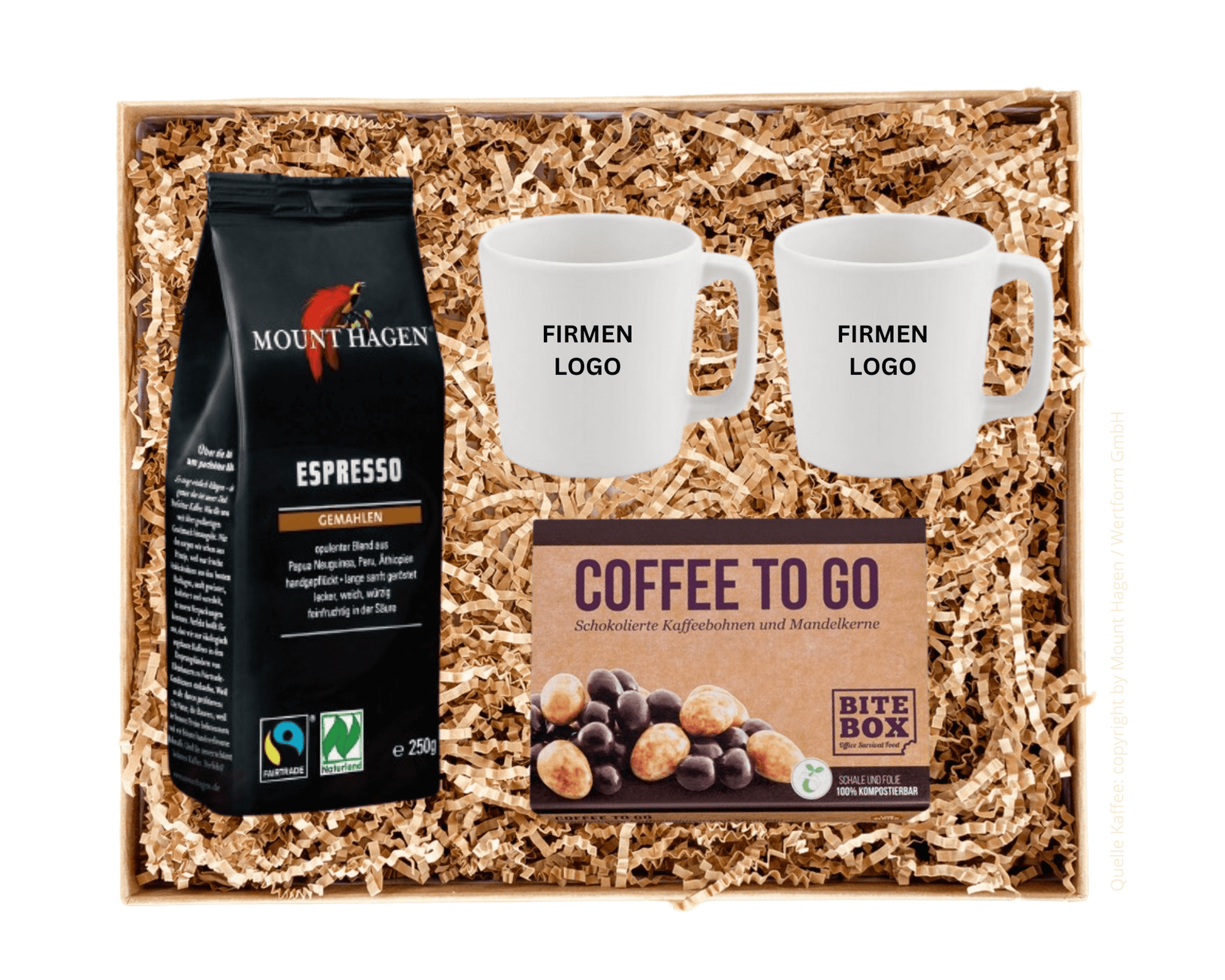 ECO ESPRESSO x GENUSS - Espresso Tassen Set, Bohnen und Snack | Layana Life – nachhaltige Firmengeschenke