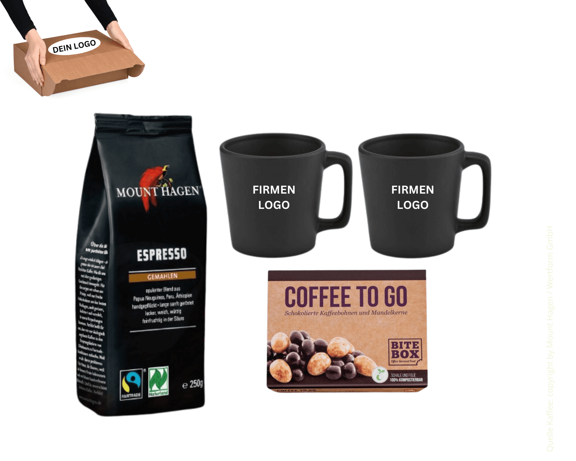 ECO ESPRESSO x GENUSS - Espresso Tassen Set, Bohnen und Snack | Layana Life – nachhaltige Firmengeschenke