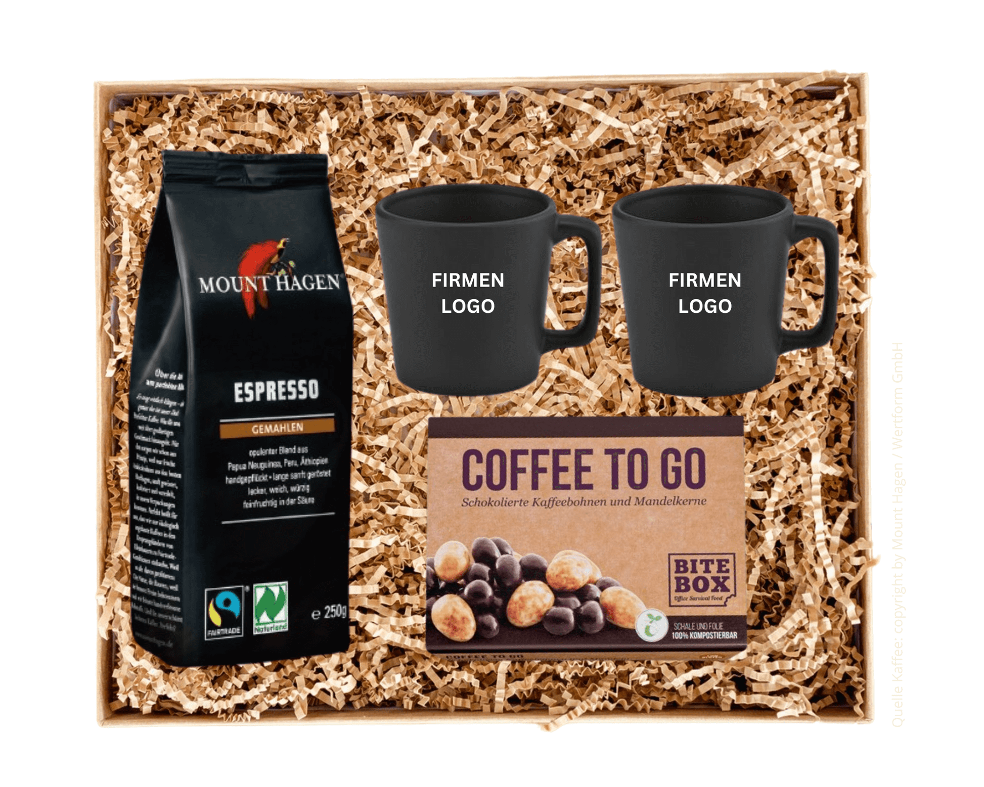 ECO ESPRESSO x GENUSS - Espresso Tassen Set, Bohnen und Snack | Layana Life – nachhaltige Firmengeschenke