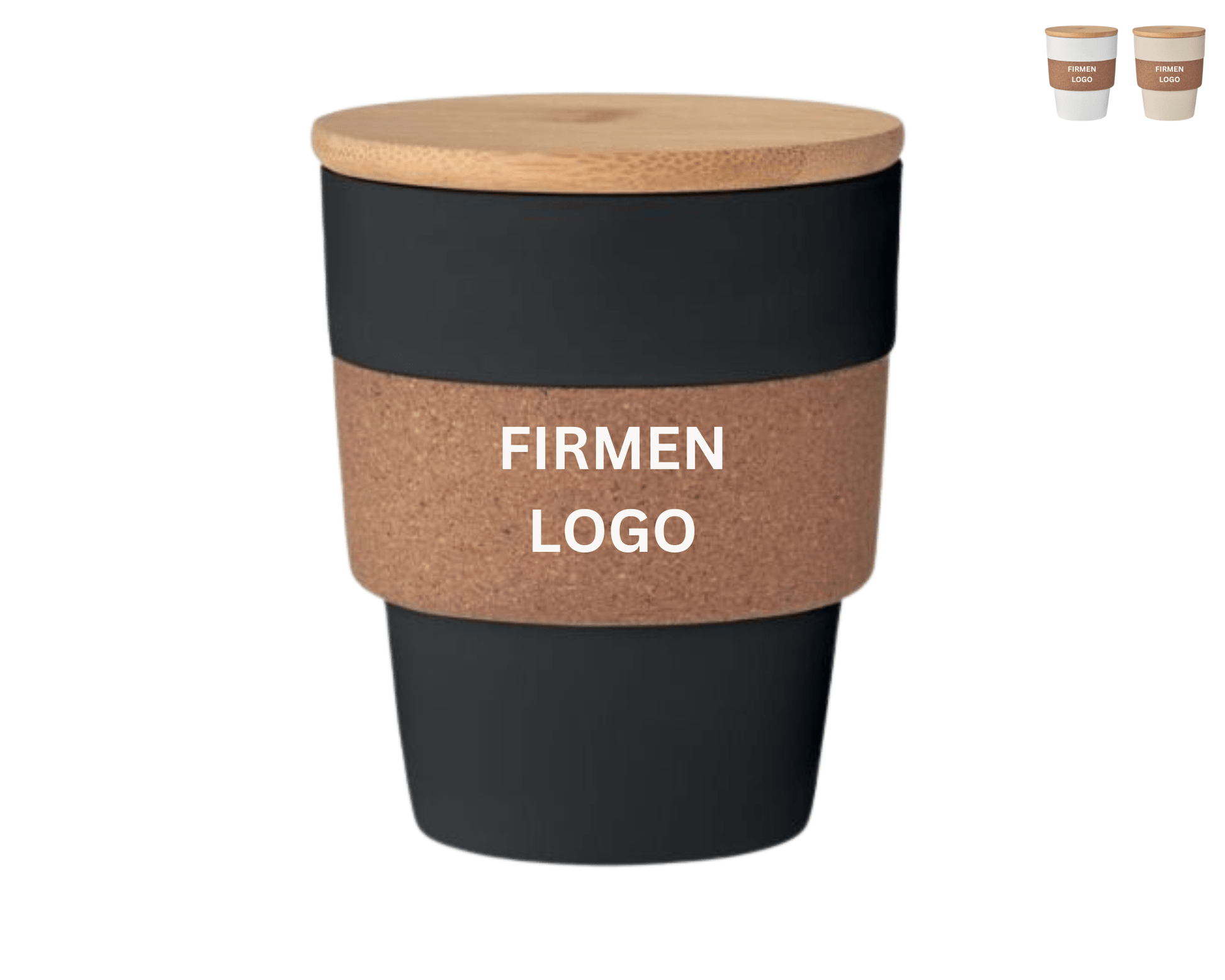 ECO TO GO x KORK - Nachhaltige Tasse mit Kork - Griff und Bambus - Deckel | Layana Life – nachhaltige Firmengeschenke