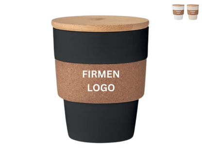 ECO TO GO x KORK - Nachhaltige Tasse mit Kork - Griff und Bambus - Deckel | Layana Life – nachhaltige Firmengeschenke