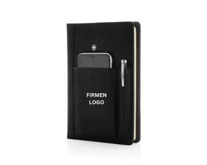 EXEC x PREMIUM – Laptop - Tasche, Isolierflasche, Notizbuch, Kaffee und Snack - schwarz | Nachhaltige Firmengeschenke