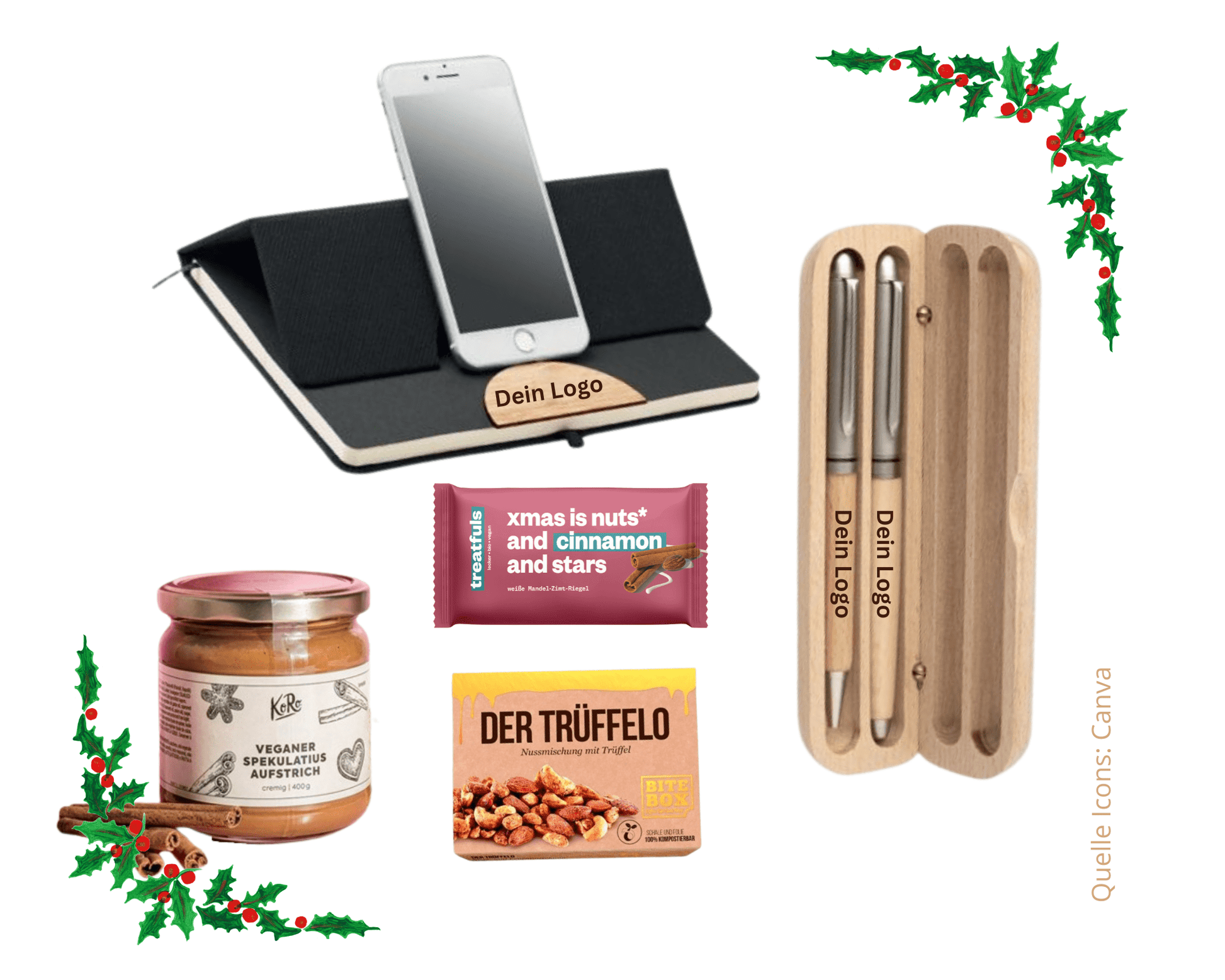 SCHREIBZAUBER ZU WEIHNACHTEN ECO - Schreibset Holz und Notizblock Bambus | Layana Life – nachhaltige Firmengeschenke