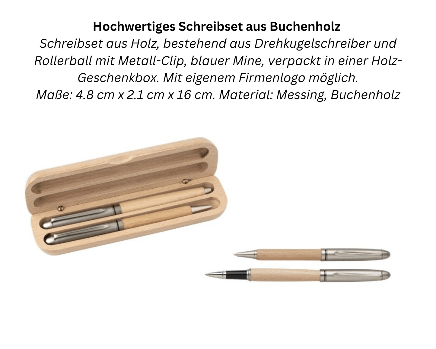 SCHREIBZAUBER ZU WEIHNACHTEN ECO - Schreibset Holz und Notizblock Bambus | Layana Life – nachhaltige Firmengeschenke