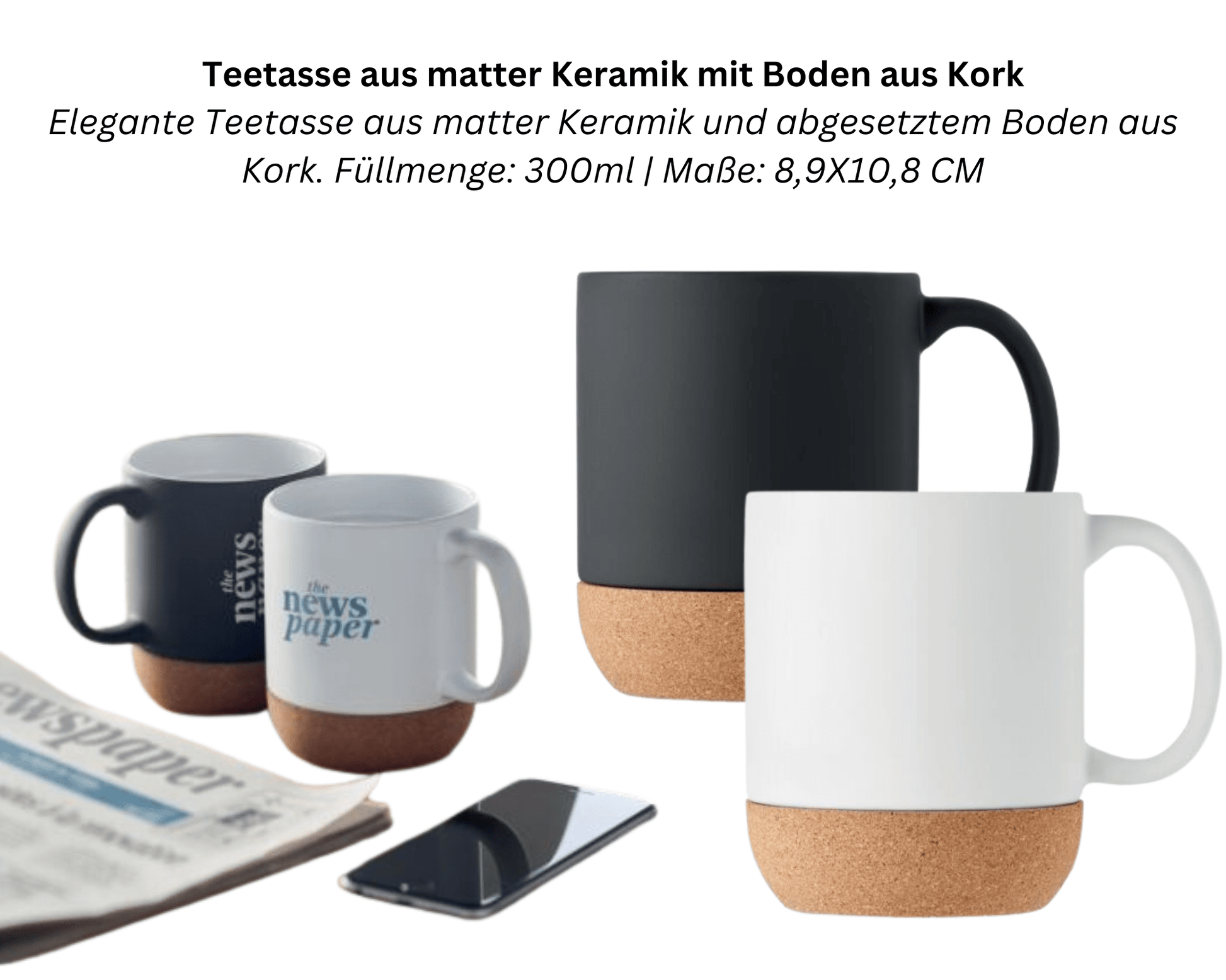 TASSE x KORK - Keramik Tasse mit Kork Boden | Layana Life – nachhaltige Firmengeschenke