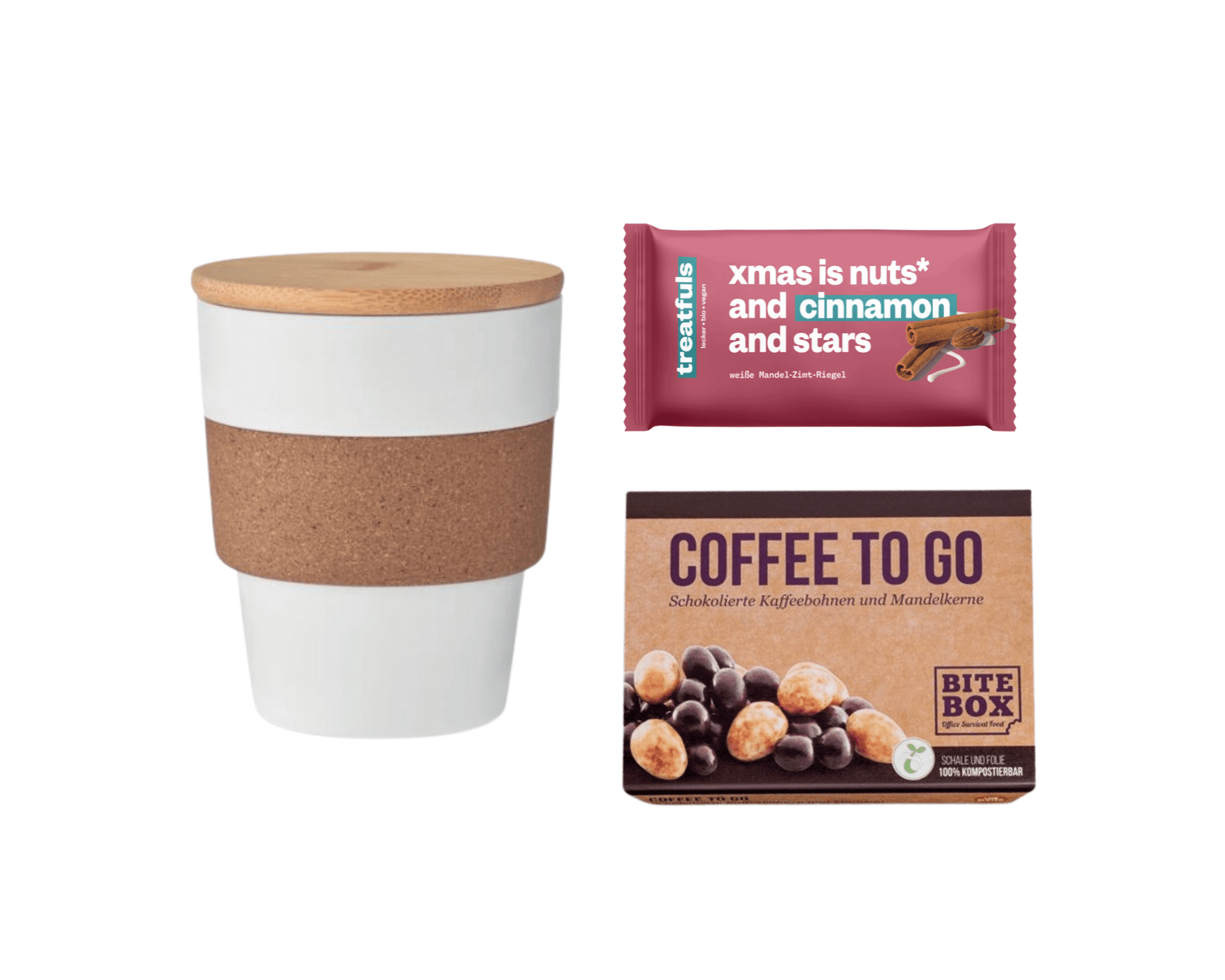 WEIHNACHTEN TO GO ECO - Trinkbecher To Go Bambus Kork (inkl. Versand) | Layana Life – nachhaltige Firmengeschenke