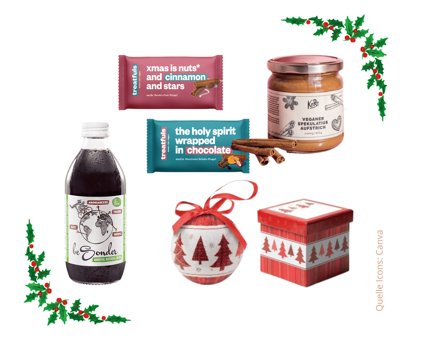 WEIHNACHTSKUGEL & KNABBEREIEN - Weihnachtsbaumkugel, Spekulatius und Zimt | Layana Life – nachhaltige Firmengeschenke