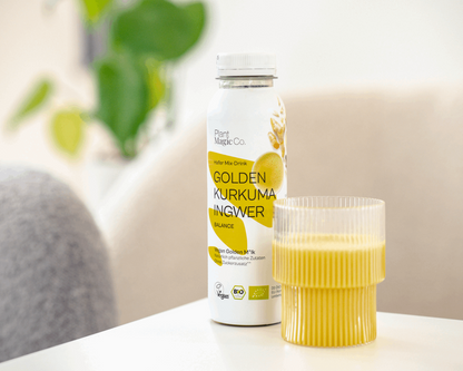 Golden Milk Hafermilch Haferdrink Kurkuma Ingwer vegan bio plant magic